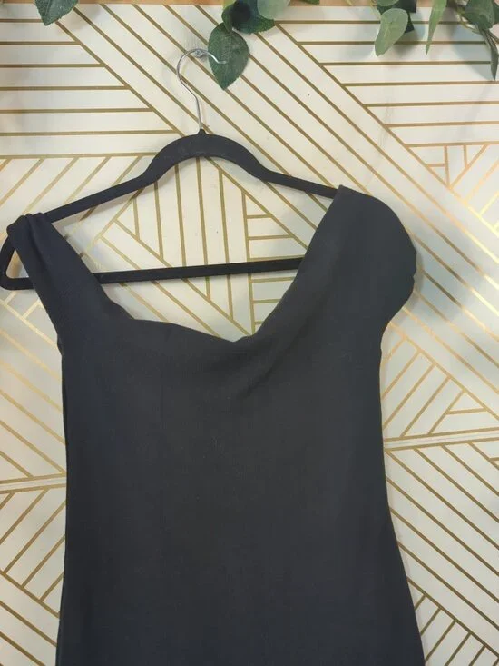 Third Form Women's intertwined Off-Shoulder Dress Black Thick Ribb Size US 6 NEW - Picture 4 of 9